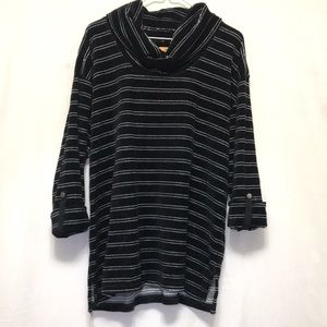 Ruby Rd. Shimmering Striped Cowl Neck XL